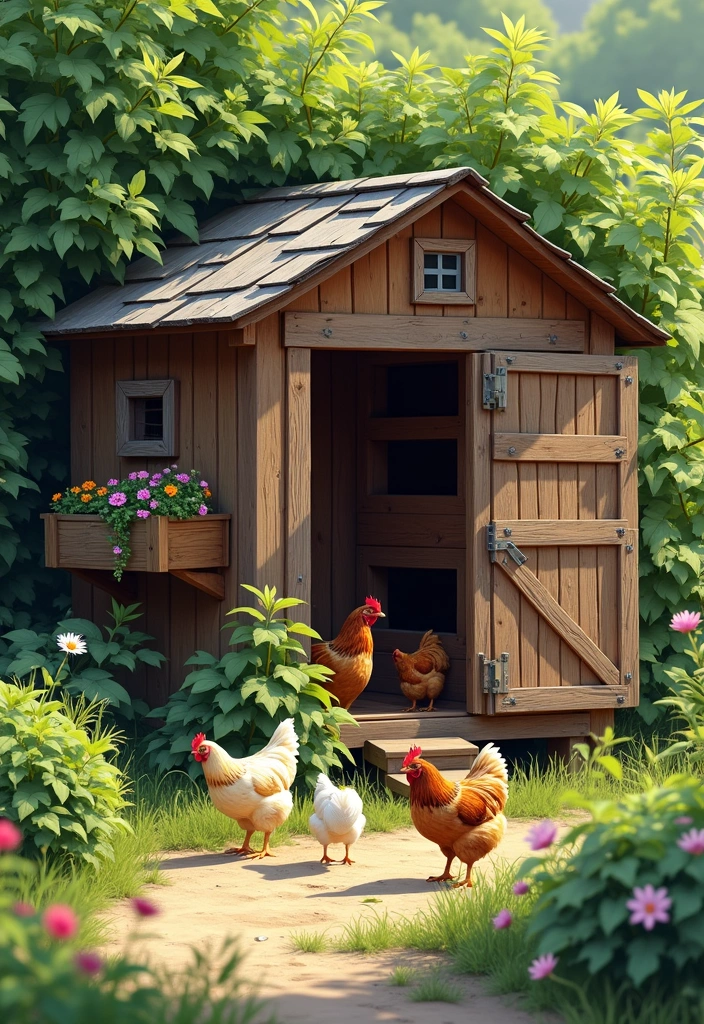 20 Captivating Chicken House Ideas for Your Backyard - 1. Rustic Wooden Coop