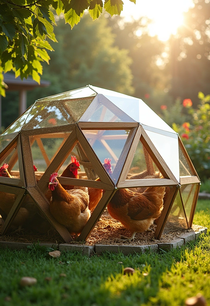 20 Captivating Chicken House Ideas for Your Backyard - 12. Geodesic Dome Chicken House