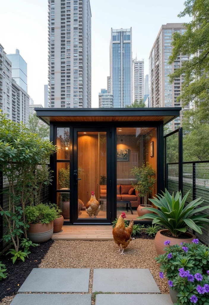 20 Captivating Chicken House Ideas for Your Backyard - 14. Chic Urban Chicken House