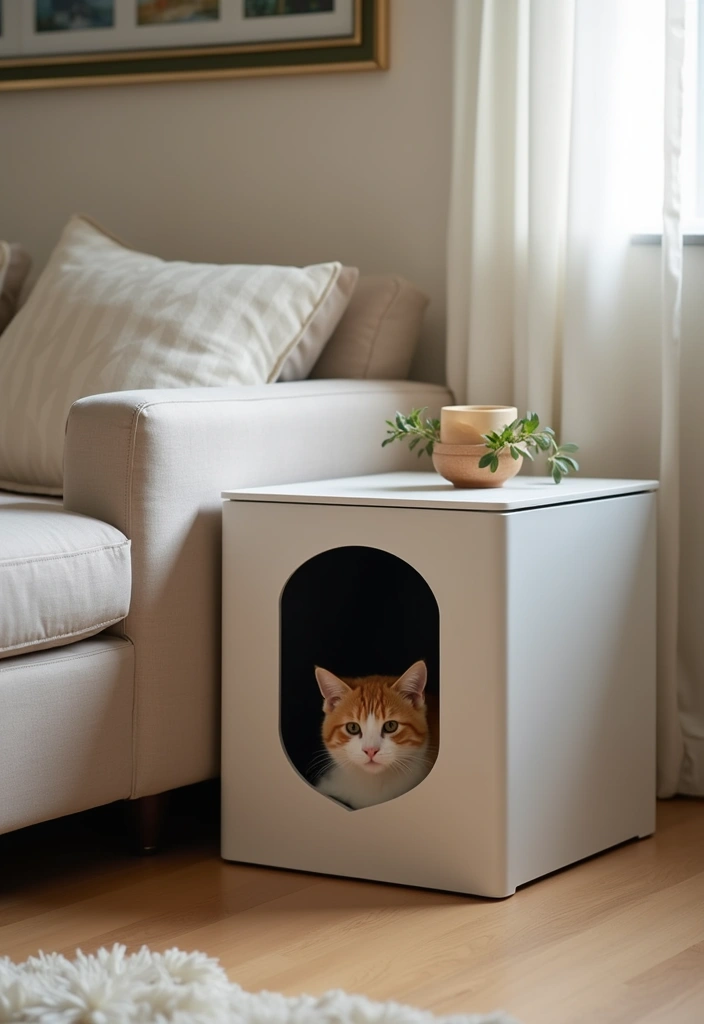 20 Cat Room Decor Ideas - 10. Stylish Litter Box Solutions