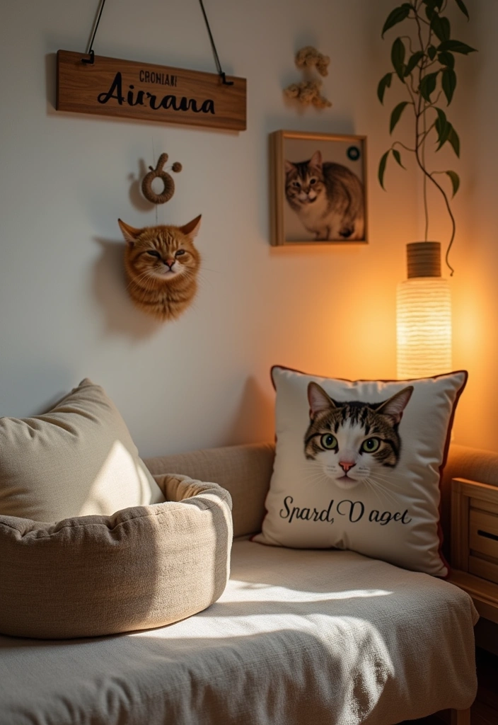 20 Cat Room Decor Ideas - 12. Personalized Cat Decor