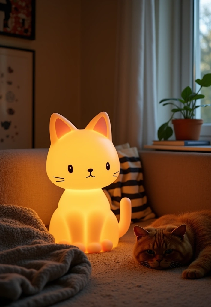 20 Cat Room Decor Ideas - 16. Cat-Oriented Lighting