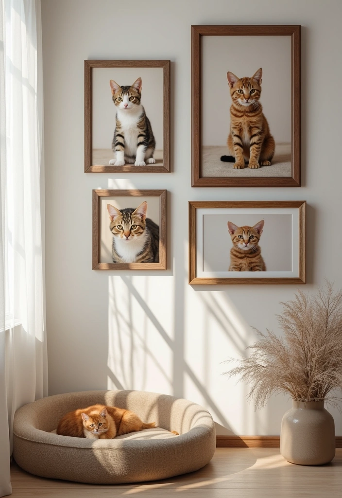 20 Cat Room Decor Ideas - 18. Cat Photography Display