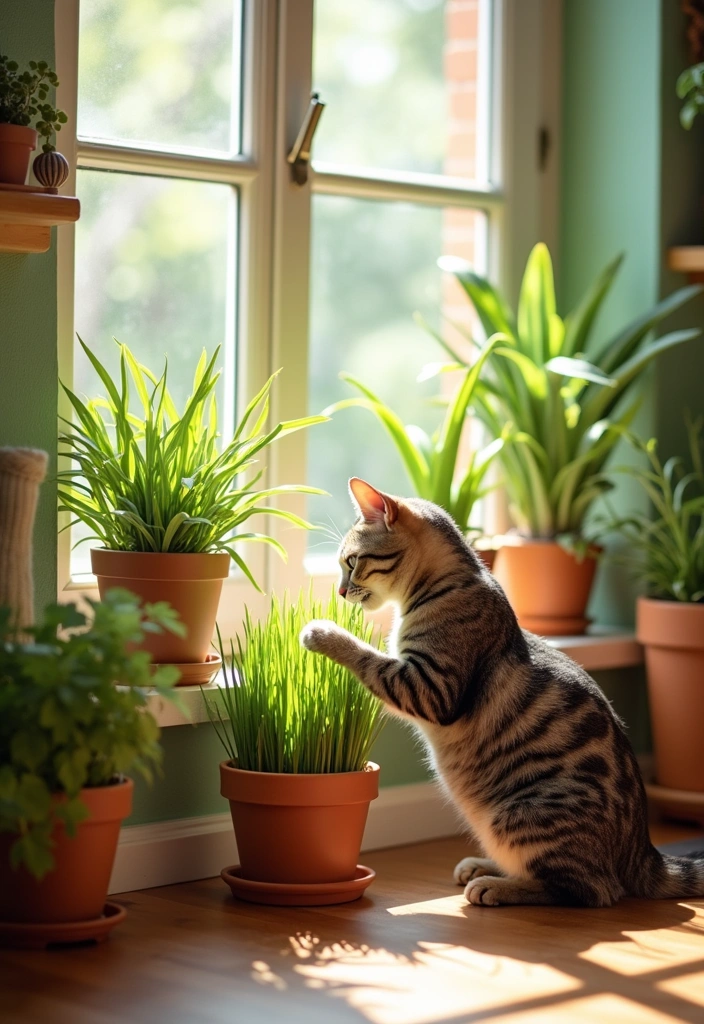 20 Cat Room Decor Ideas - 6. Cat-Friendly Plants