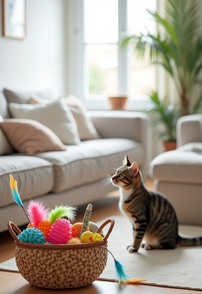 20 Cat Room Decor Ideas - 8. Interactive Cat Toys