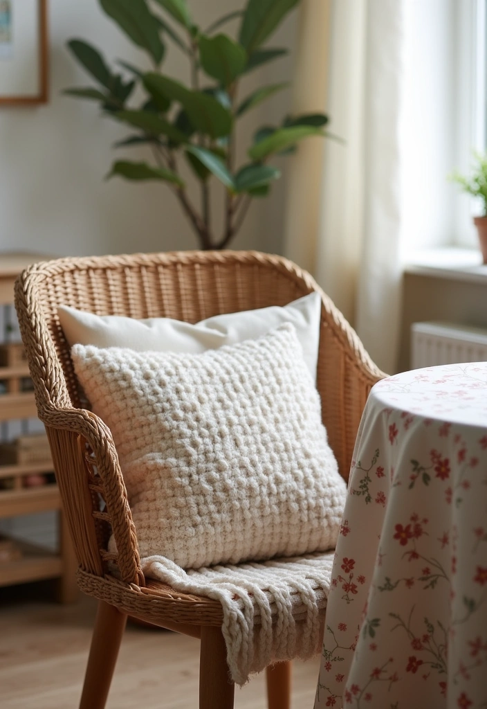 20 Cottagecore Dining Room Ideas - 4. Soft Textiles