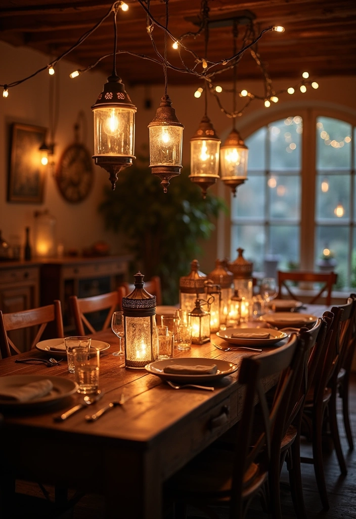 20 Cottagecore Dining Room Ideas - 8. Cozy Lighting Fixtures