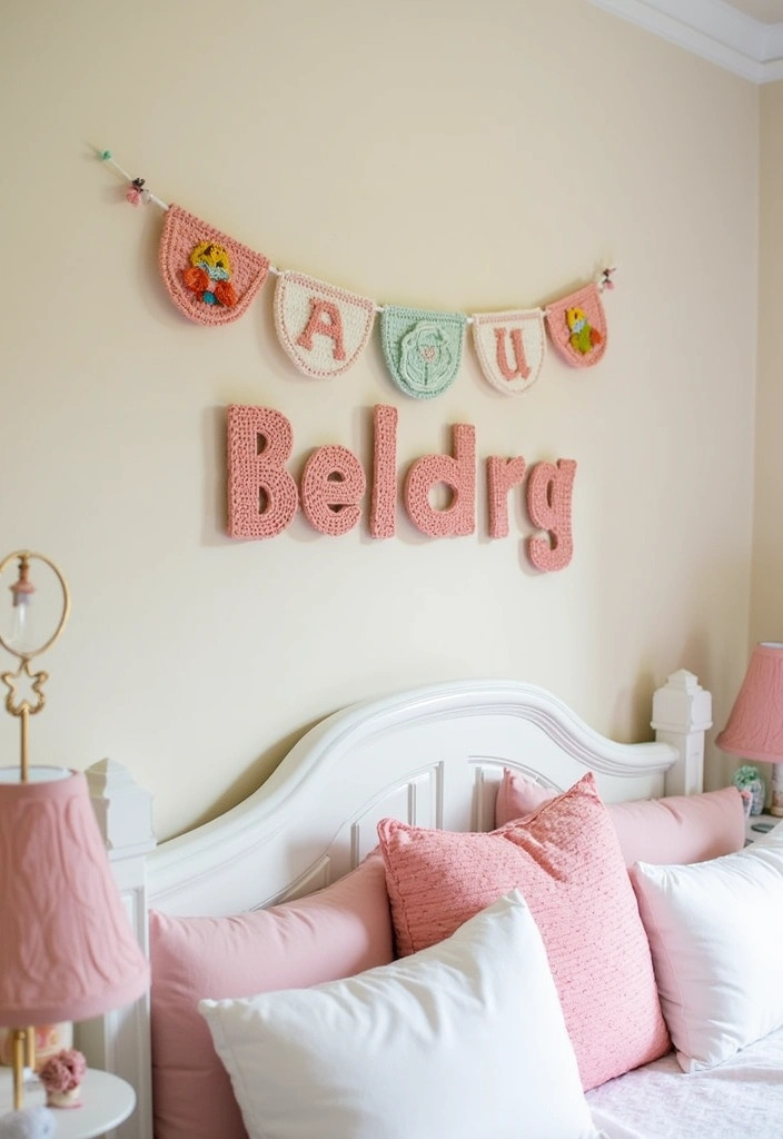 20 Crochet Room Decor Ideas - 19. Personalized Crochet Name Signs