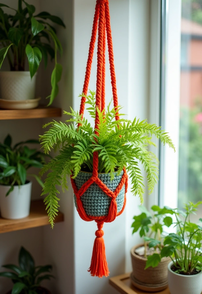 20 Crochet Room Decor Ideas - 2. Crochet Plant Hangers