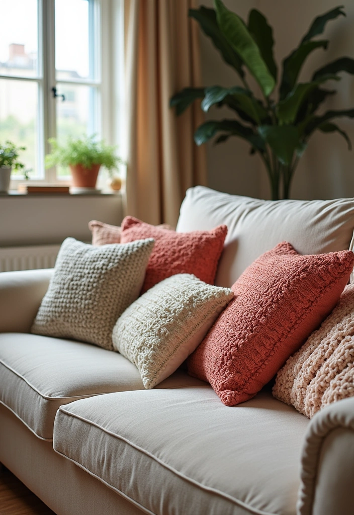 20 Crochet Room Decor Ideas - 3. Handmade Crochet Cushions