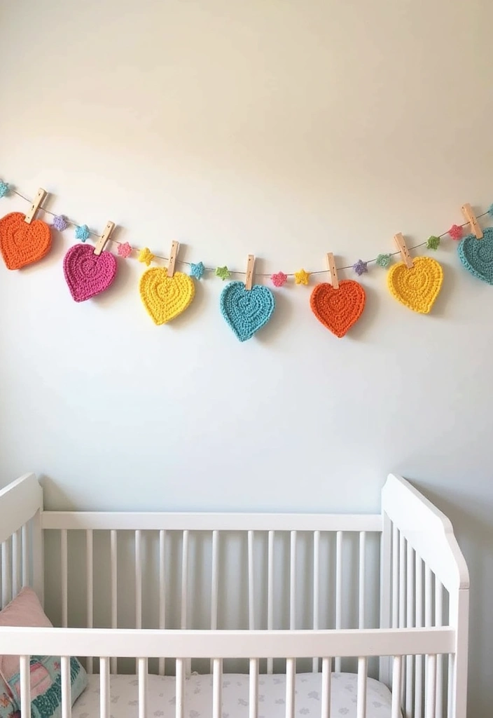 20 Crochet Room Decor Ideas - 8. Playful Crochet Garland