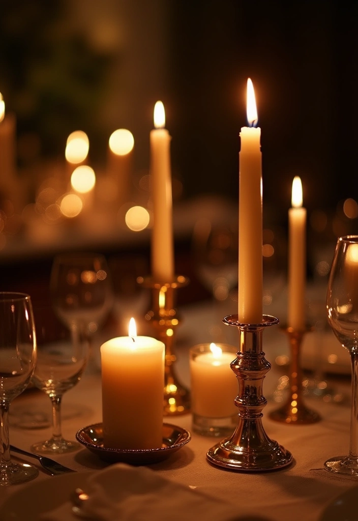 20 Dining Room Table Centerpieces Ideas - 2. Candles and Holders