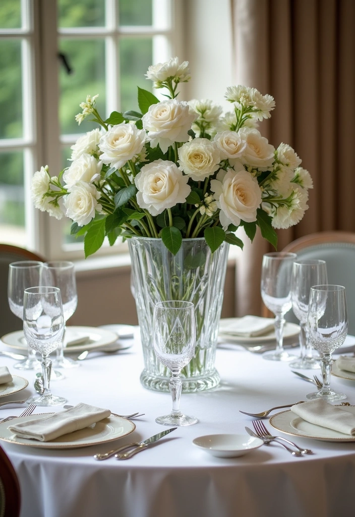 20 Dining Room Table Centerpieces Ideas - 5. Elegant Crystal Accents