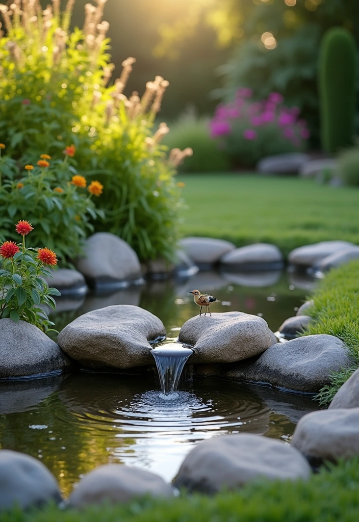 20 Simple Backyard Ideas to Transform Your Outdoor Space - 10. Nature-Inspired Water Feature
