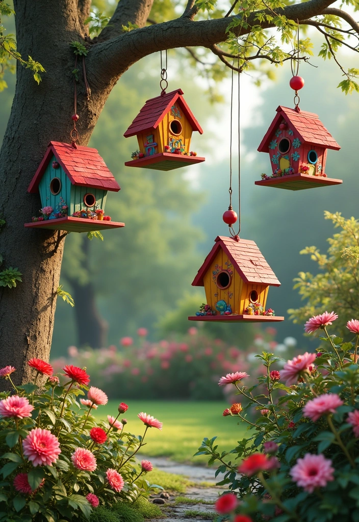 20 Simple Backyard Ideas to Transform Your Outdoor Space - 15. Charming Birdhouses