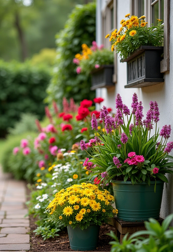 20 Simple Backyard Ideas to Transform Your Outdoor Space - 19. Seasonal Flower Arrangements