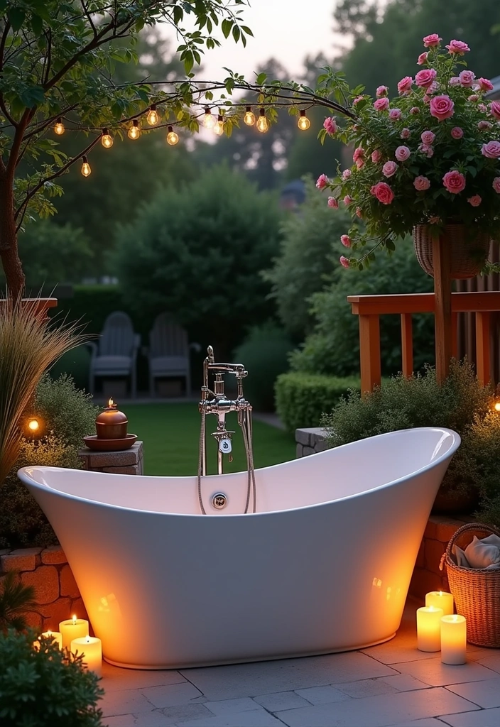 20 Simple Backyard Ideas to Transform Your Outdoor Space - 20. Relaxing Outdoor Bathtub