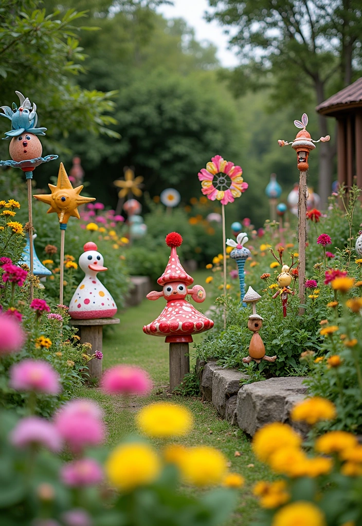20 Simple Backyard Ideas to Transform Your Outdoor Space - 8. Whimsical Garden Decor