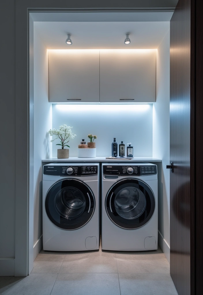 20 Small Laundry Room Design Ideas - 12. Smart Technology