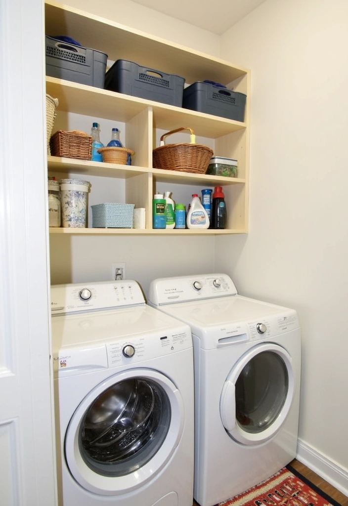 20 Small Laundry Room Design Ideas - 2. Vertical Storage Solutions