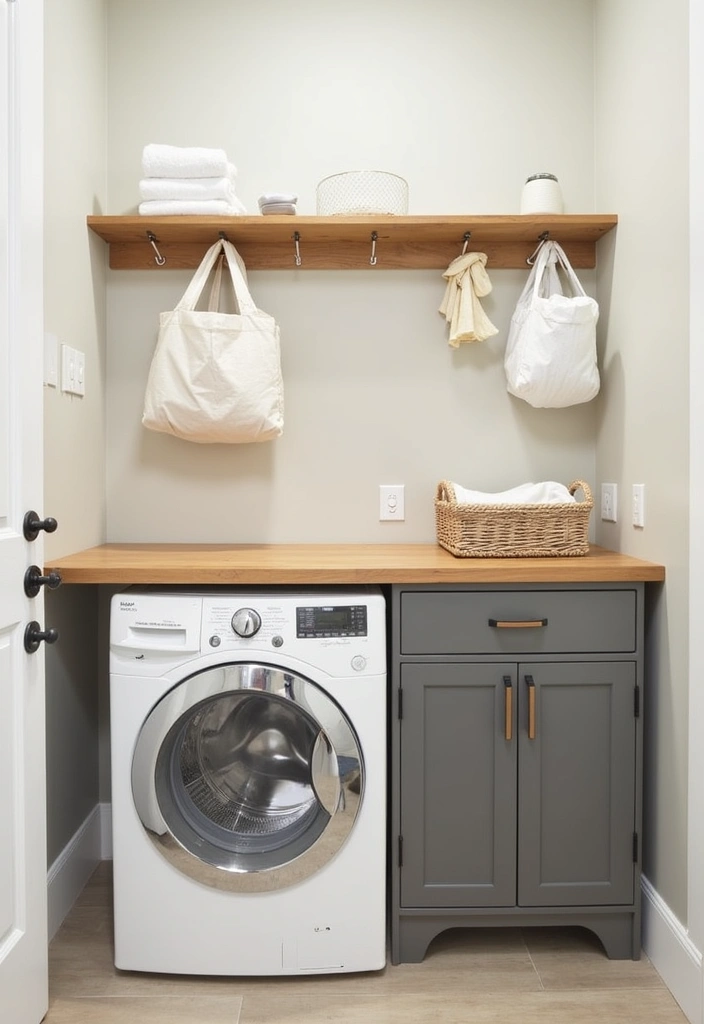 20 Small Laundry Room Design Ideas - 3. Stylish Folding Stations