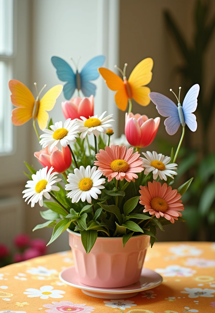 20 Spring Centerpiece Ideas to Brighten Your Home Decor - 11. Whimsical Butterfly Garden