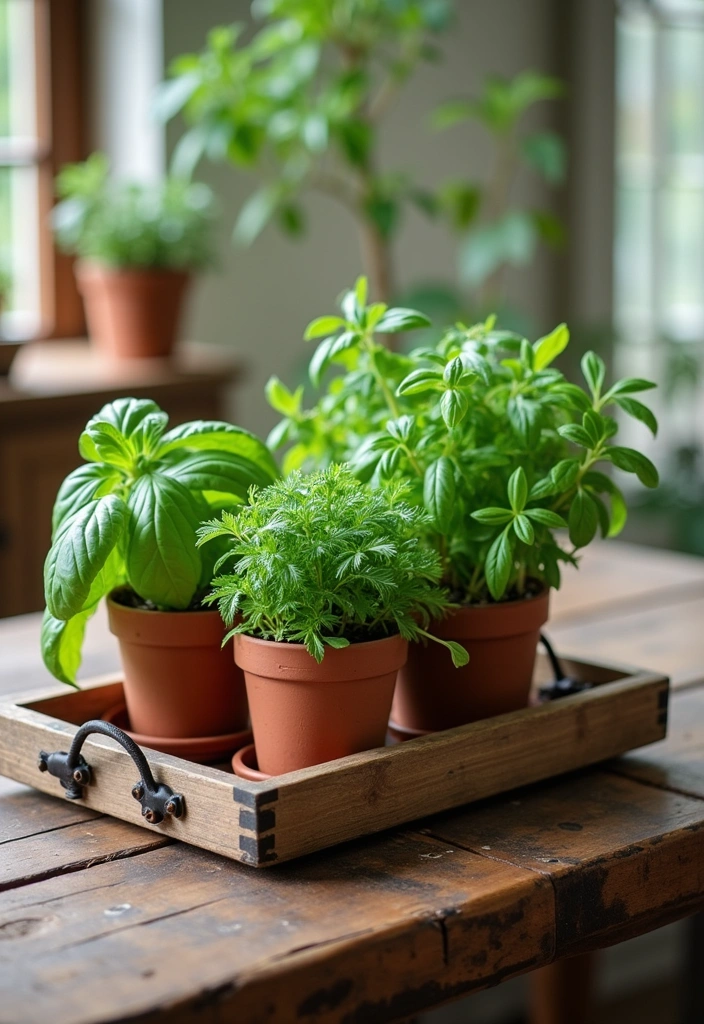 20 Spring Centerpiece Ideas to Brighten Your Home Decor - 13. Seasonal Herb Garden