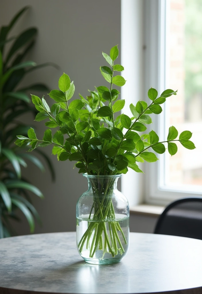 20 Spring Centerpiece Ideas to Brighten Your Home Decor - 3. Elegantly Simple Greenery