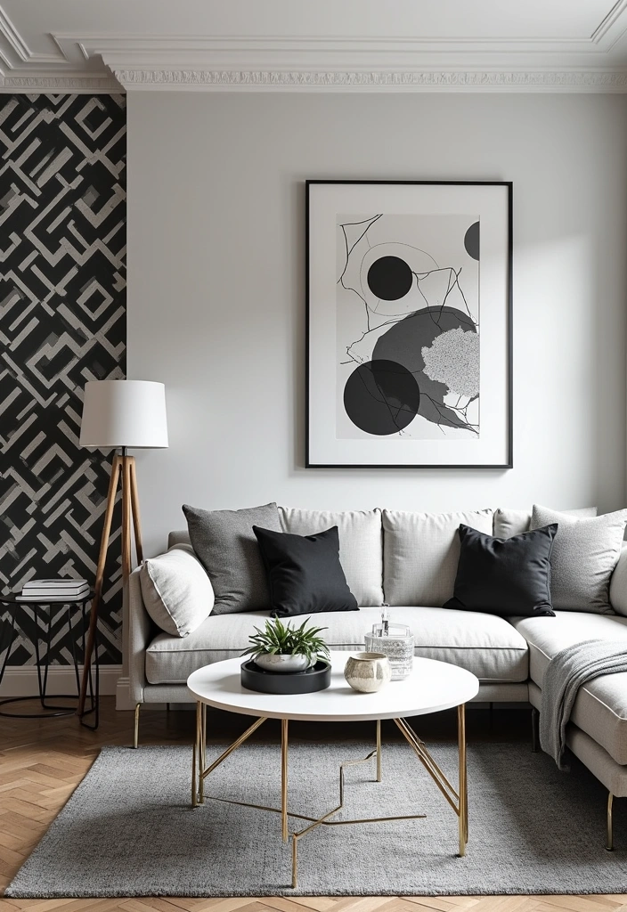 20 Stunning Wallpaper Living Room Ideas to Elevate Your Home Decor - 2. Geometric Designs