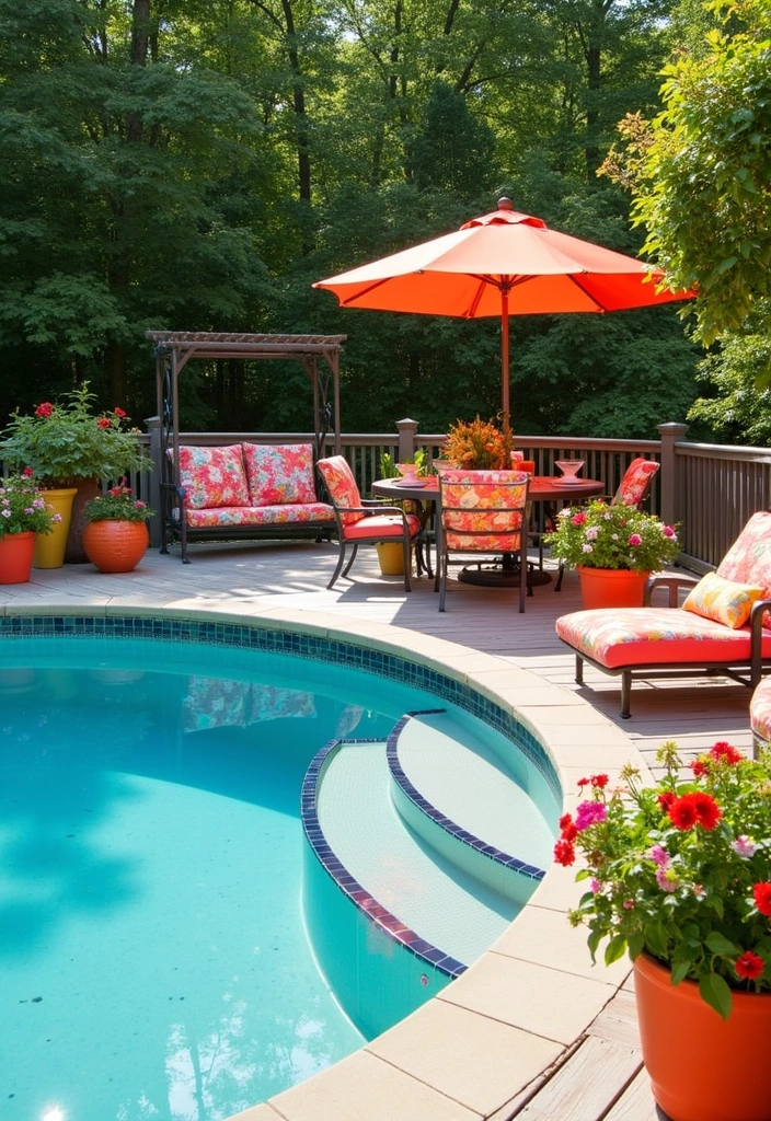 21 Above Ground Pool Deck Ideas for Stunning Outdoor Living - 15. Seasonal Decor Themes