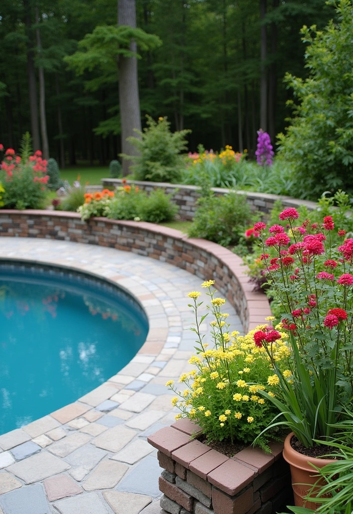 21 Above Ground Pool Deck Ideas for Stunning Outdoor Living - 18. Integrated Planters