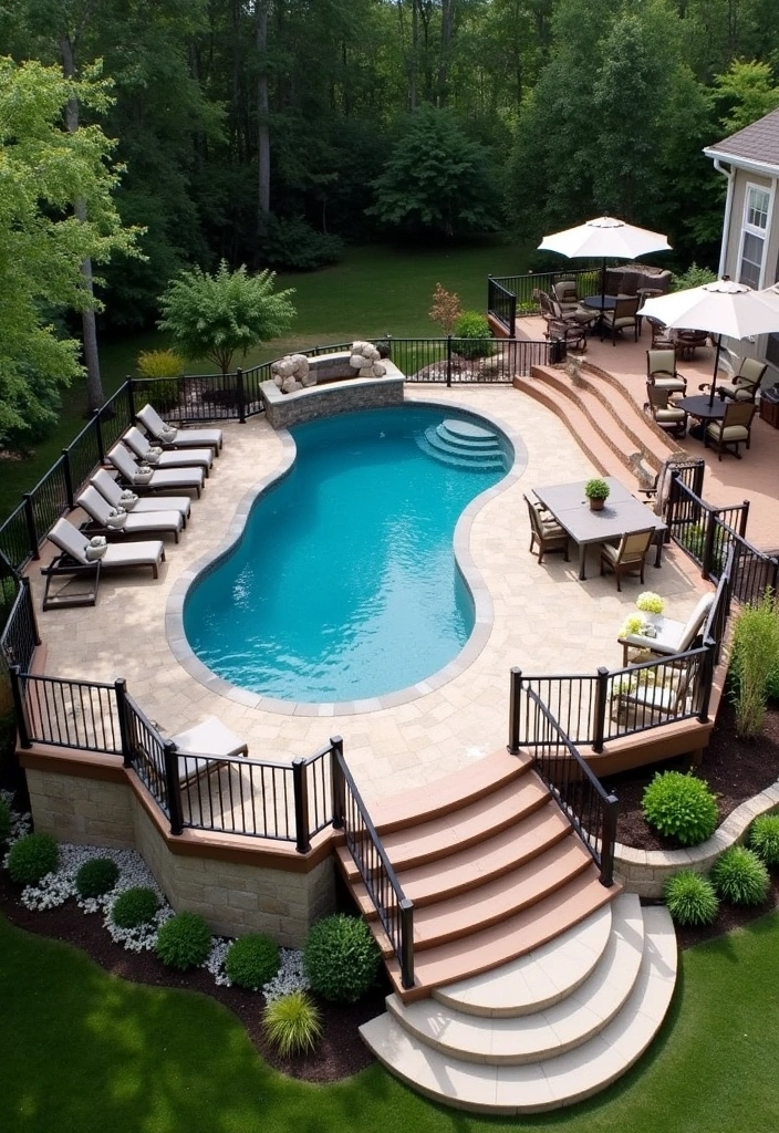 21 Above Ground Pool Deck Ideas for Stunning Outdoor Living - 20. Multi-Level Deck Design