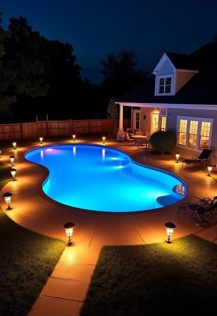 21 Above Ground Pool Deck Ideas for Stunning Outdoor Living - 21. Smart Lighting Solutions