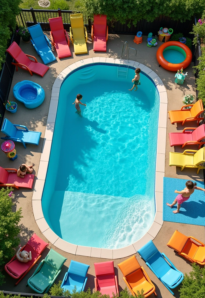 21 Above Ground Pool Deck Ideas for Stunning Outdoor Living - 6. Family-Friendly Play Area