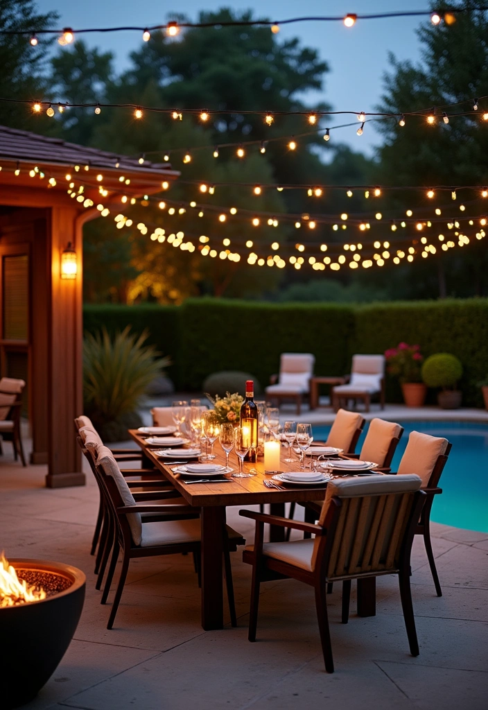 21 Above Ground Pool Deck Ideas for Stunning Outdoor Living - 7. Chic Outdoor Dining Space