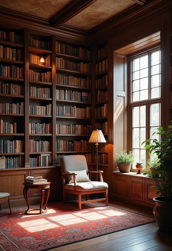 21 All Season Room Addition Ideas - 13. Charming Library Room