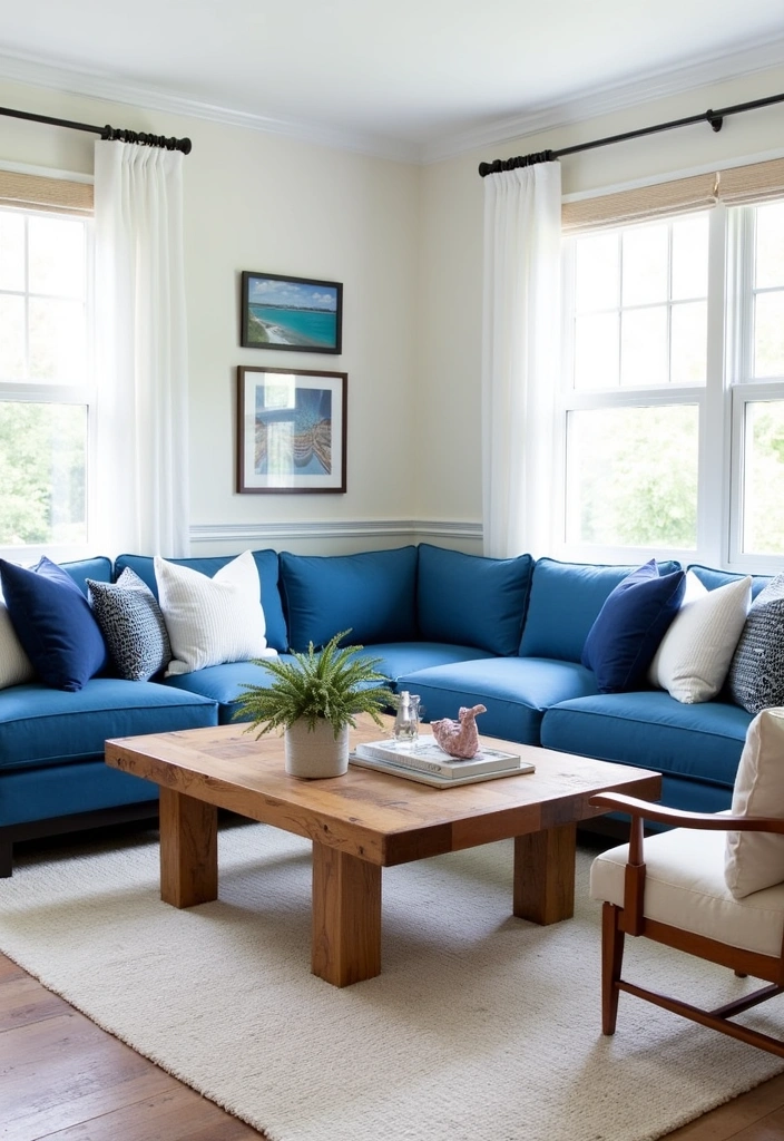 21 Coastal Living Room Ideas to Transform Your Space - 12. Statement Furniture Pieces