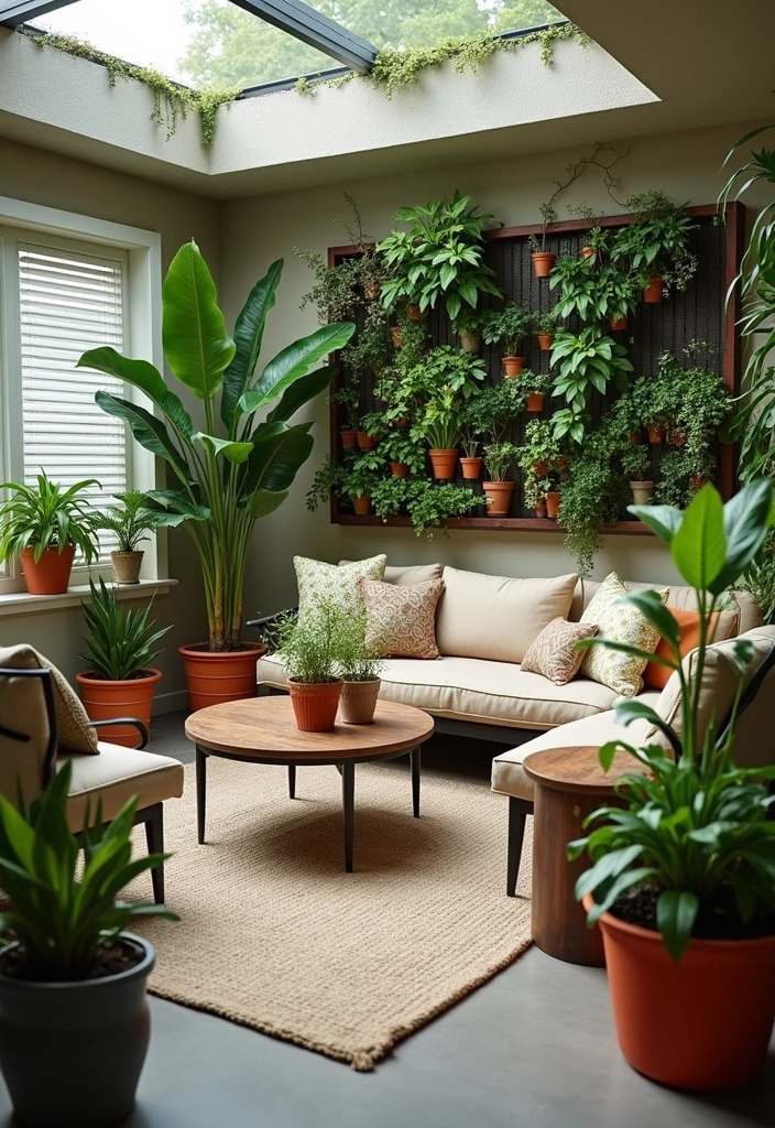 21 Cozy Basement Family Room Ideas - 6. Indoor Garden Oasis