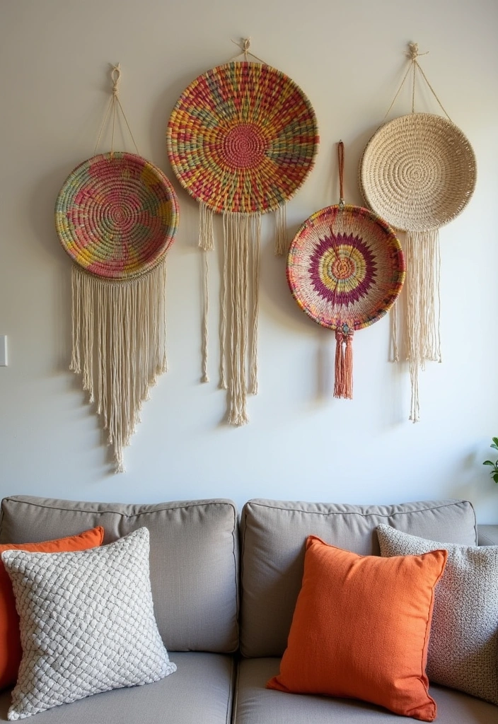 21 Cozy Boho Living Room Ideas - 16. Bohemian Wall Decor