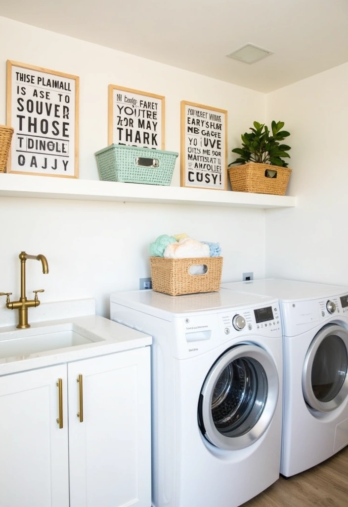 21 Creative Laundry Room Wall Ideas to Elevate Your Space - 11. Inspirational Quote Wall Art