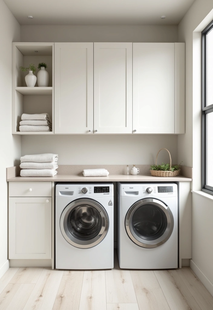 21 Creative Laundry Room Wall Ideas to Elevate Your Space - 17. Minimalist Style with Clean Lines