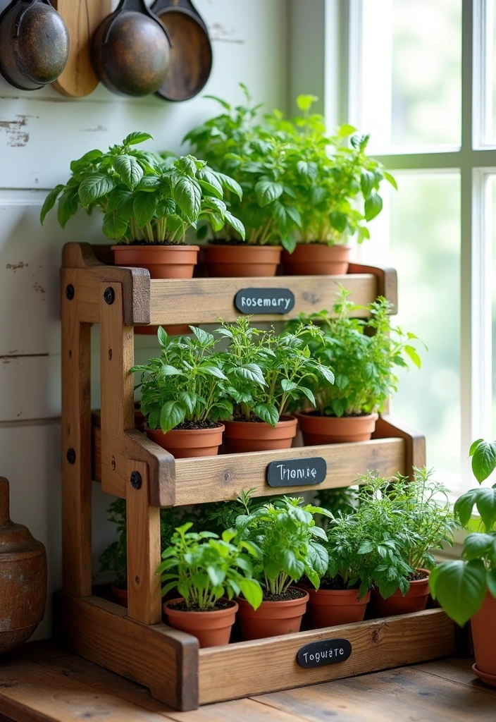 21 Farm Stand Ideas for Your Home Decor - 3. Herb Garden Stand