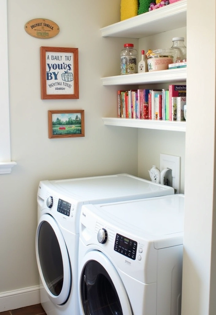 21 Laundry Room Inspiration Ideas - 19. Creative Wall Art