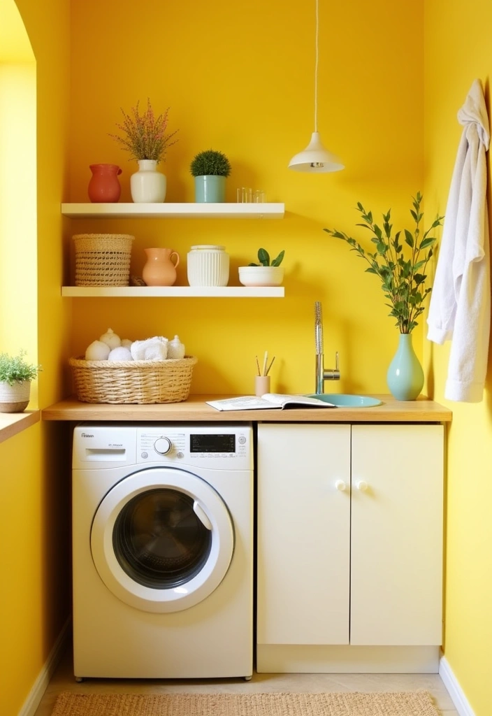 21 Laundry Room Paint Ideas to Transform Your Space - 20. Cheerful Lemonade Yellow