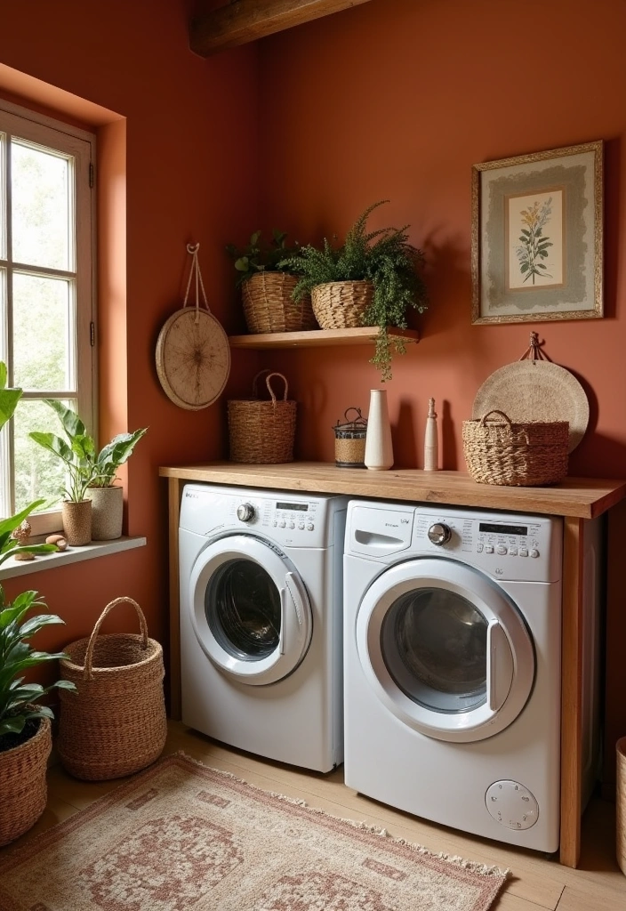21 Laundry Room Paint Ideas to Transform Your Space - 7. Earthy Terracotta