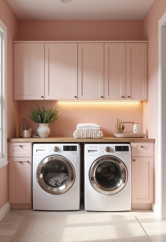 21 Laundry Room Paint Ideas to Transform Your Space - 9. Elegant Blush Pink