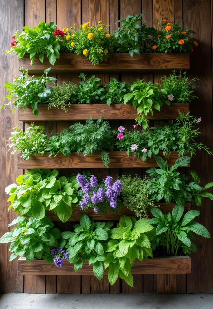 21 Tiny Backyard Ideas - 1. Vertical Garden Wall