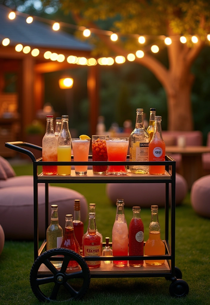 21 Tiny Backyard Ideas - 10. Portable Outdoor Bar