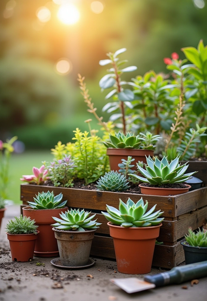 21 Tiny Backyard Ideas - 12. Succulent Garden