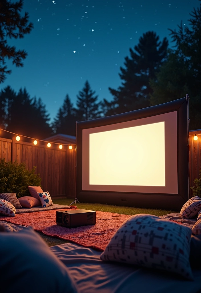 21 Tiny Backyard Ideas - 13. Outdoor Movie Setup